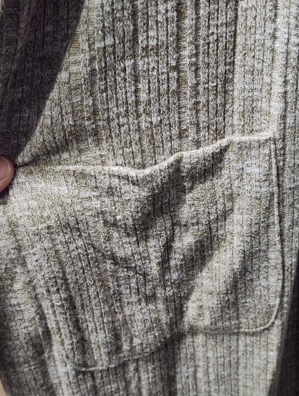 Nine West Coastal Grandmother Ribbed Duster Cardigan Pockets Size L - Picture 6 of 13